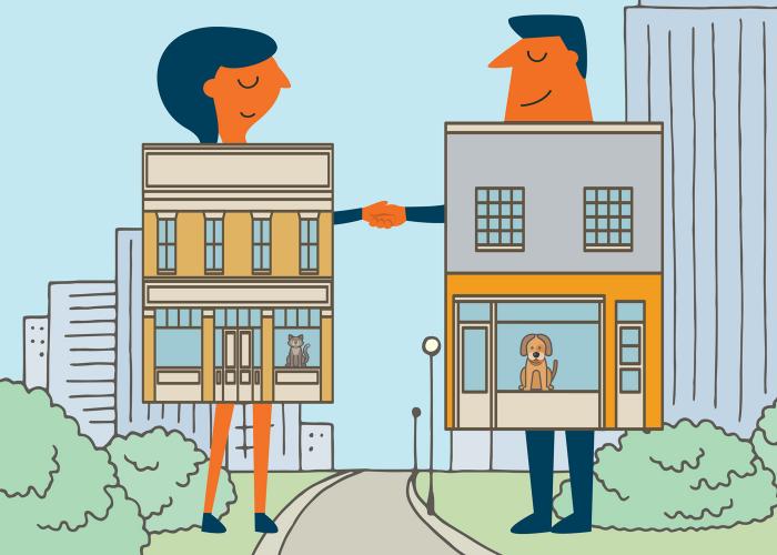 graphic of two people shaking hands